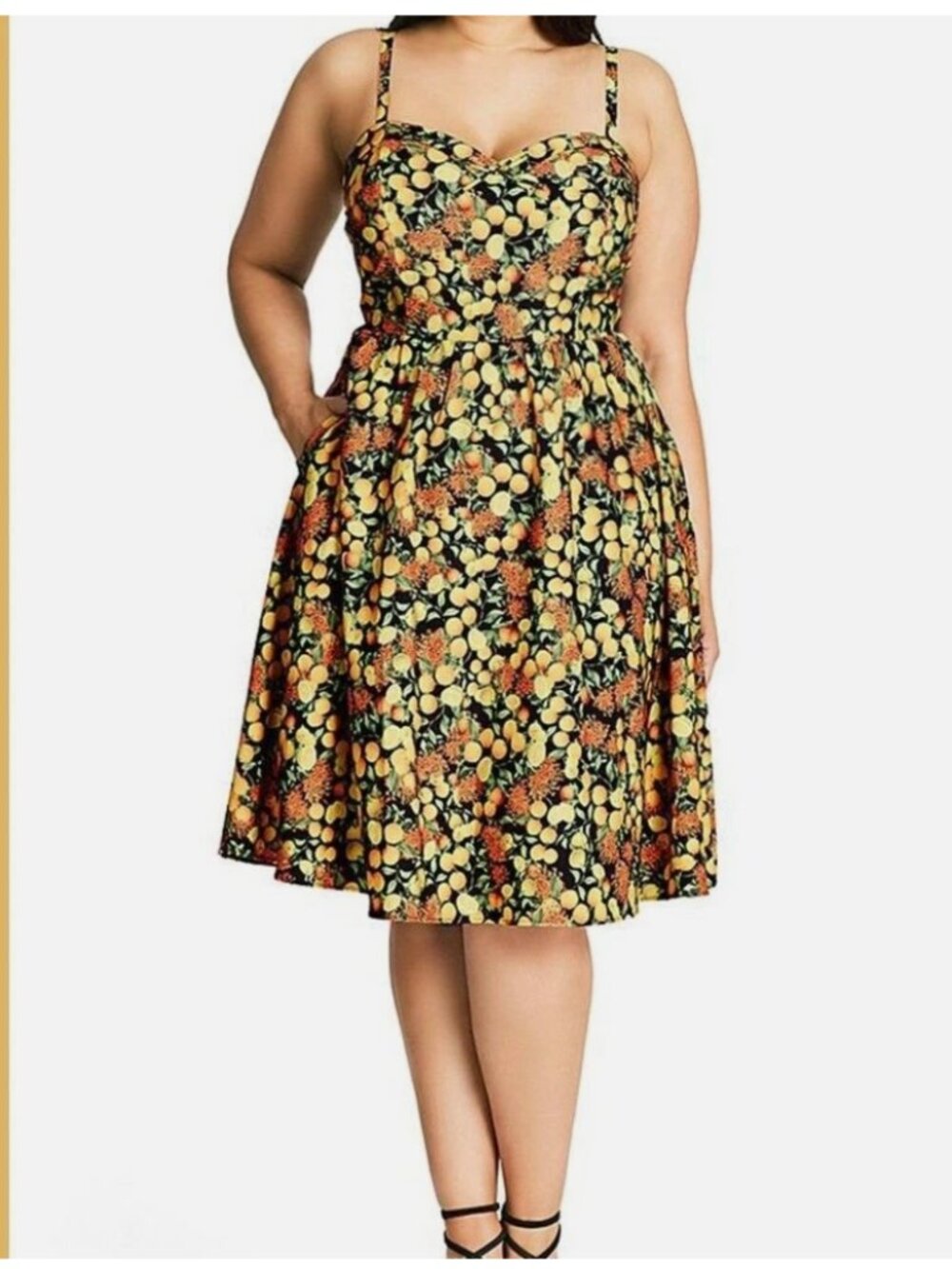 City Chic Zesy Fun Fit & Flare Dress Size S / 16